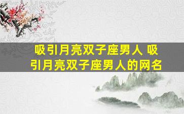 吸引月亮双子座男人 吸引月亮双子座男人的网名
